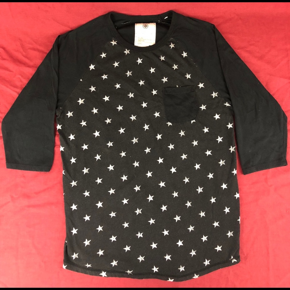 // On the byas Baseball Tee //